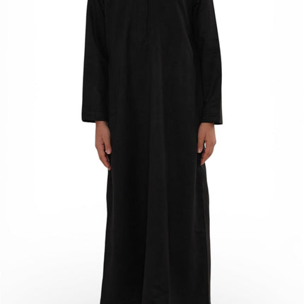 Kids Boys Hooded Eid Black Moroccan Jubba Robe Ramadan Eid Thobe - K-HM12