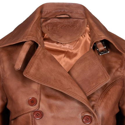 Womens Nappa Leather Trench Coat-Mosul