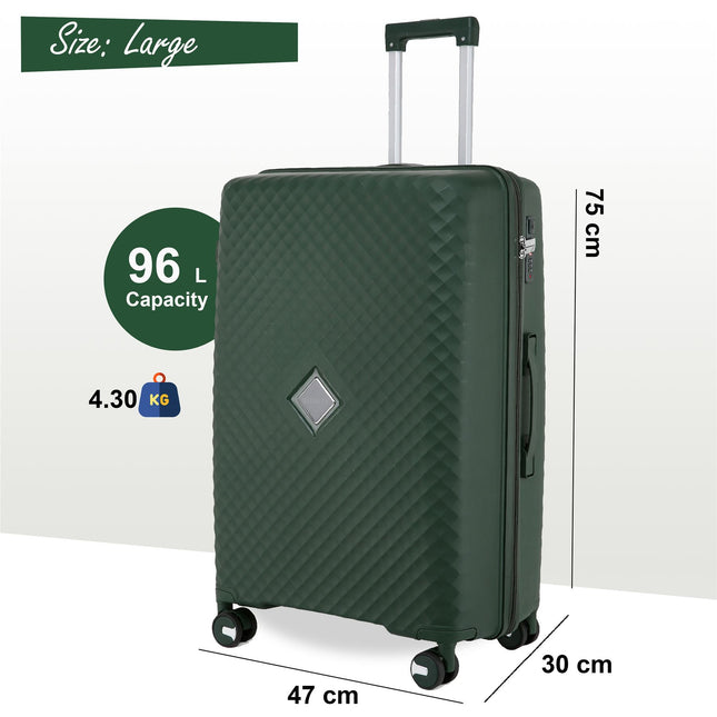 Dual 4 Wheel Robust Lightweight TSA Hard Shell Suitcase Luggage Travel Bags Set