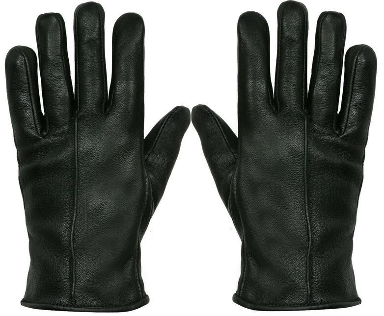 WOMENS BLACK CLASSIC SOFT REAL 100% LEATHER GLOVES THERMAL LINED DRIVING FITTED