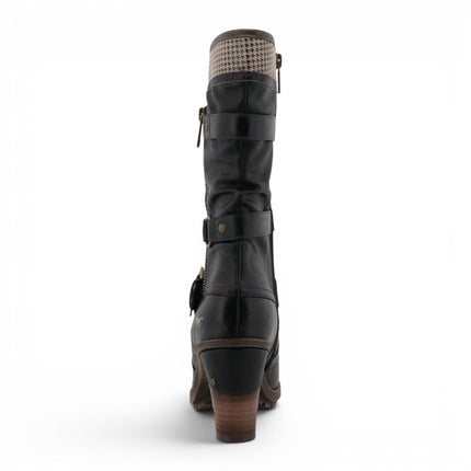 Mustang Women's Black Mid-Calf Heeled Long Boots - M0162001