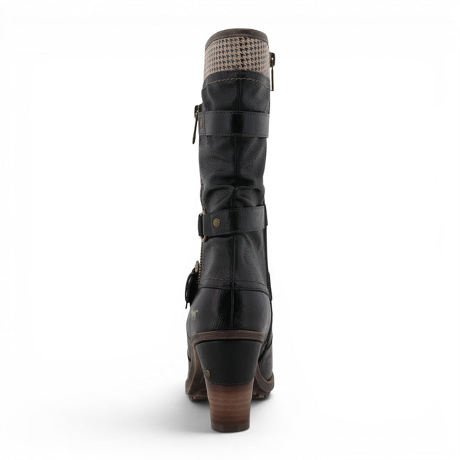 Mustang Women's Black Mid-Calf Heeled Long Boots - M0162001