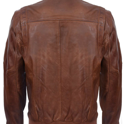 Mens Leather Varsity Bomber Jacket-Adana