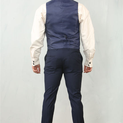 Men's Navy 3 Piece Formal Classic Prom Suit Workwear