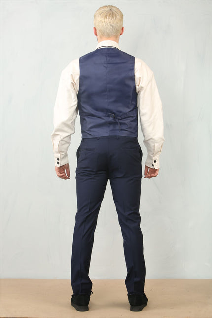 Men's Navy 3 Piece Formal Classic Prom Suit Workwear