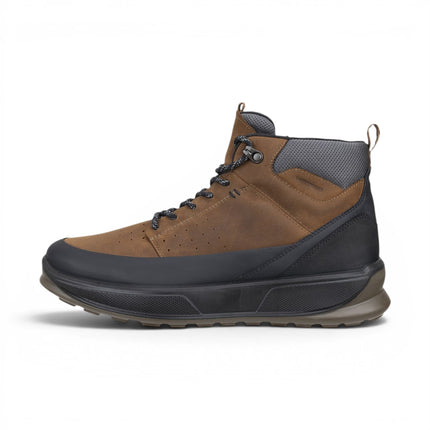 Ecco Men's Waterproof Black Tan Leather Outdoor Walking Boots - Byway 2.0