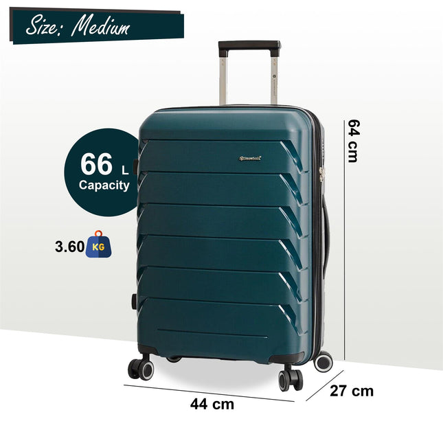 Dual 4 Wheel Hard Shell Strong Luggage Suitcase