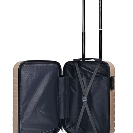 Lightweight Gold Hard Shell ABS Suitcase Set Luggage Travel Trolley Cabin Cases