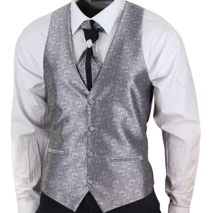 Men's 4 Piece Black Tailored Wedding Suit