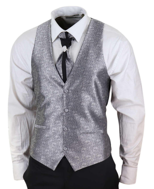 Men's 4 Piece Black Tailored Wedding Suit