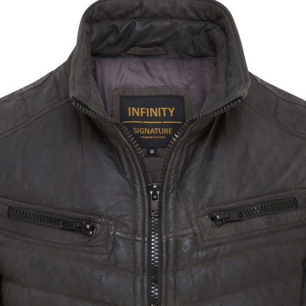 Men's Puffer Leather Biker Quilted Vintage Bomber Jacket