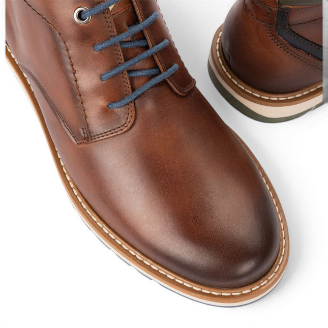 Pikolinos Men's Brown Leather Lace-Up Ankle Smart Boots - Berna
