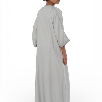 Kids Boys Grey Moroccan Thobe Robe Eid Djellaba Gandoura Jubba- K-HM65