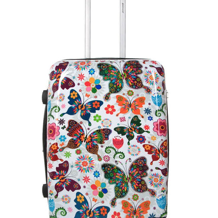Hard Shell Printed Dual 4 Wheel Luggage Suitcase