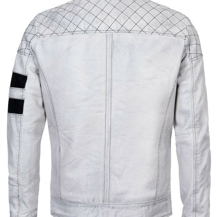 Mens Vintage Quilted Leather Racing Jacket-Cardiff