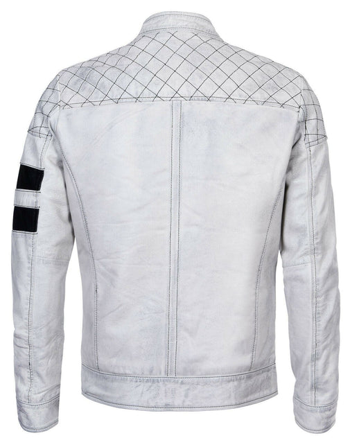 Mens Vintage Quilted Leather Racing Jacket-Cardiff