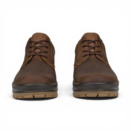 Ecco Men's Camel Brown Leather Waterproof Casual Shoes -  Rugged Track 25