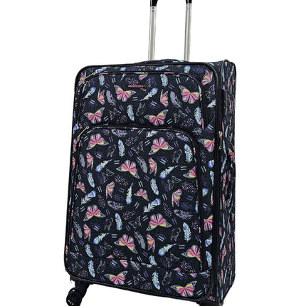 Lightweight Print Suitcases 8 Wheel Luggage Travel Soft Bags Set