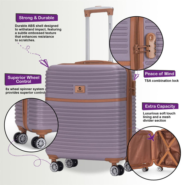 Strong ABS Hardshell Cabin Suitcase 56 x 45 x 25 cm Luggage Suitable for British Airways