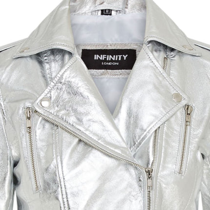 Womens Leather Brando Biker Jacket-Orlando