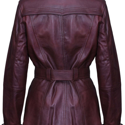 Womens Nappa Leather Trench Coat-Mosul