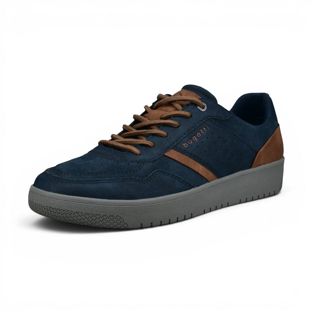 Bugatti Men's Navy Blue Leather Fashion Comfort Trainer Shoes - Llopart