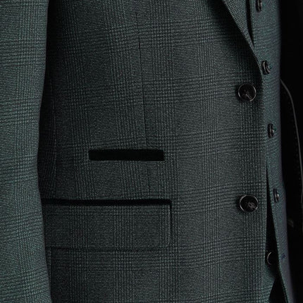 Men's Green Suit Blazer Prince Of Wales Formal Blazer