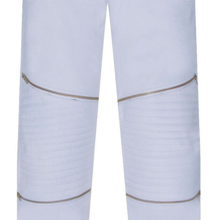 Mens Leather Zip Jeans-Ancona
