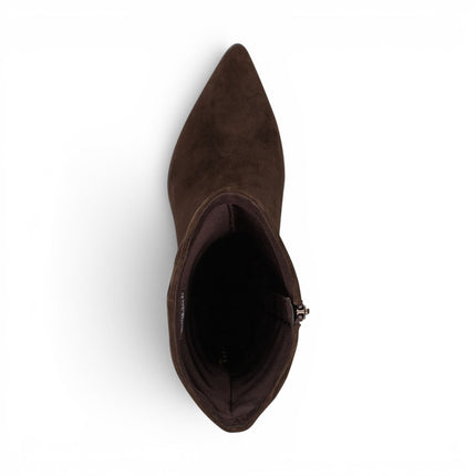Tamaris Women's Mocca Brown Suede Mid-Calf Heeled Long Boots - 25308-47