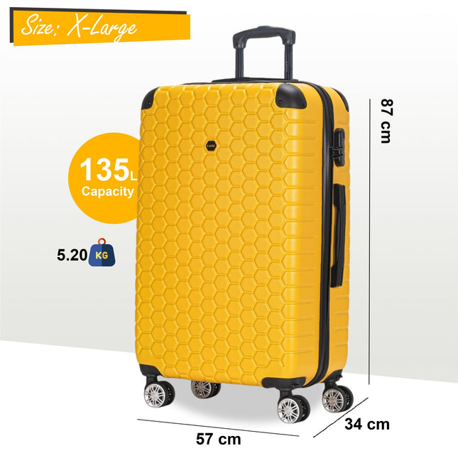 Hard Shell ABS 8 Wheel Luggage Travel Cabin Holiday Bags Suitcase Set