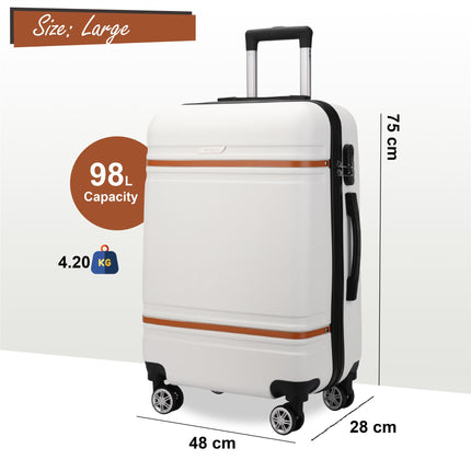 Hard Shell Modern Dual 4 Wheel Luggage Suitcase Set