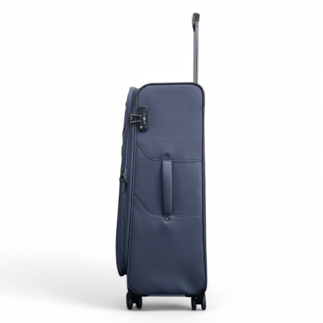 Lightweight Soft Grey Dual 4 Wheel Cabin Luggage Suitcase Set