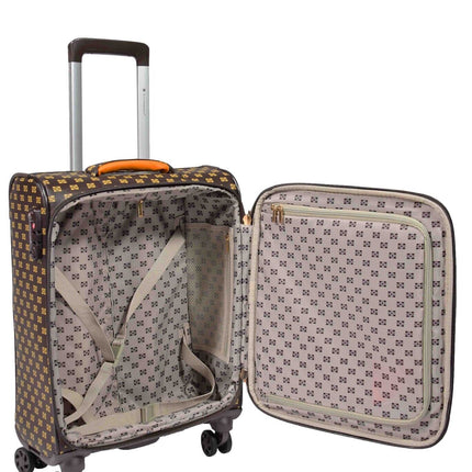 Lightweight Brown Cabin Suitcase Luggage Travel Bag