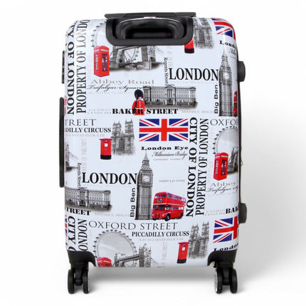 Strong Expandable Hard Shell 8 Wheel Suitcase Set Print Luggage Cabin Travel Bag
