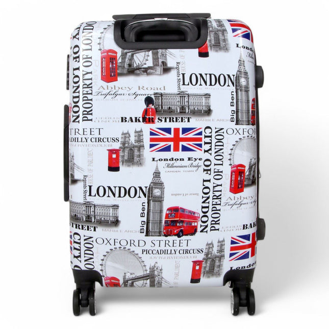 Strong Expandable Hard Shell 8 Wheel Suitcase Set Print Luggage Cabin Travel Bag