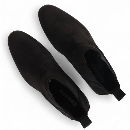 Men's Black Suede Chelsea Boots Real Leather Lined Slip-On