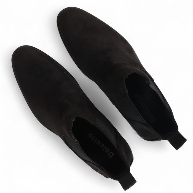 Men's Black Suede Chelsea Boots Real Leather Lined Slip-On