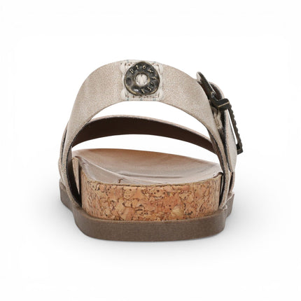 Blowfish Malibu Women's Cloud Silver Footbed Strappy Flat Sandals - Lance