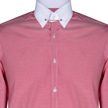 Mens Club Collar Red Shirt 1920s Peaky Blinders With Bar Poplin Pin Smart Casual