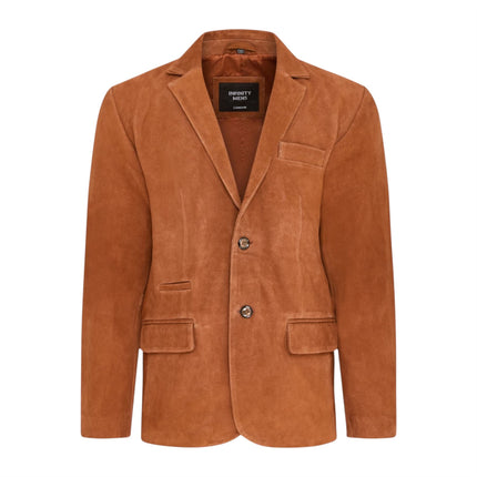 Mens Italian Rust Suede Leather Blazer Jacket - Aarau