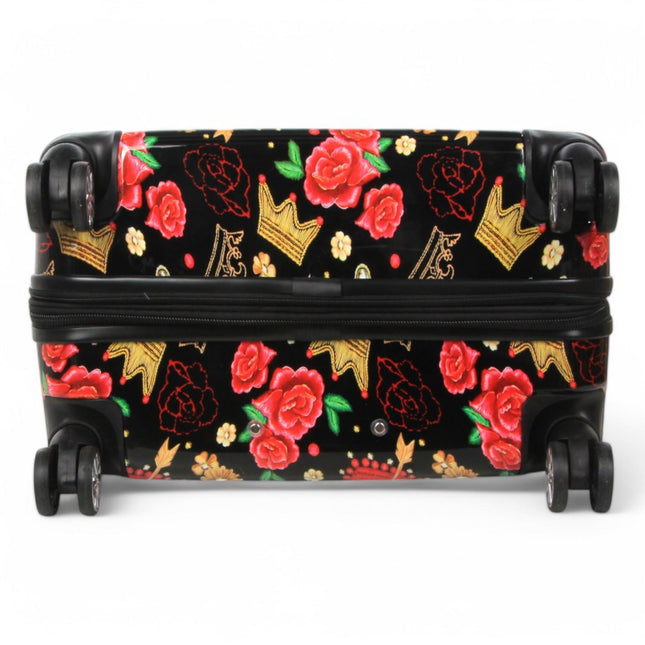 Strong Expandable Hard Shell Dual 4 Wheel Suitcase Set Print Luggage Cabin Travel Bag