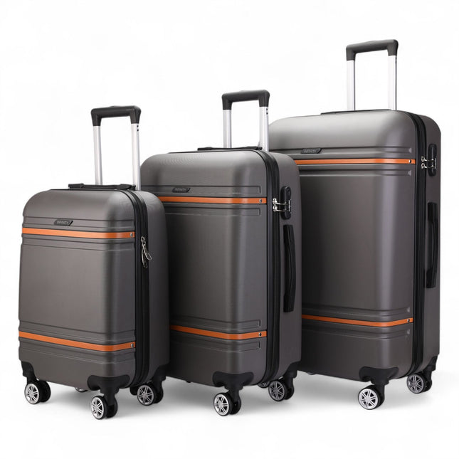Hard Shell Modern Dual 4 Wheel Luggage Suitcase Set