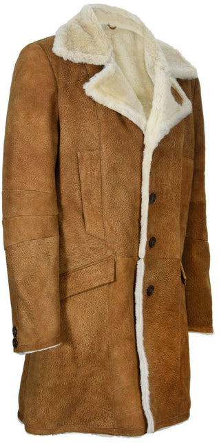 Mens Warm Sheepskin Trench Coat-Managua