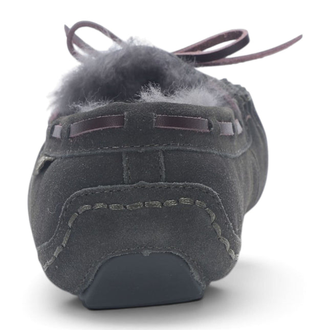 Women's Olive Green Genuine Sheepskin Moccasin Winter Slippers - Aspen