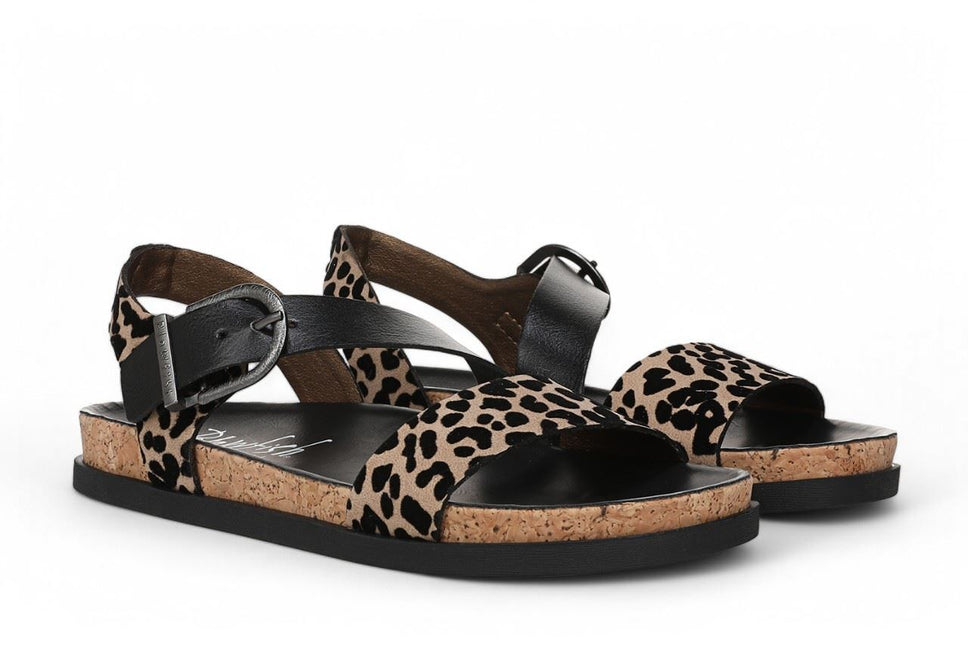 Blowfish Malibu Women's Leopard Brown Footbed Sandals - Lance