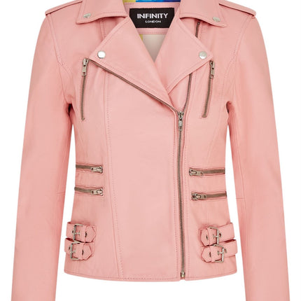 Womens Leather Brando Biker Jacket-Orlando
