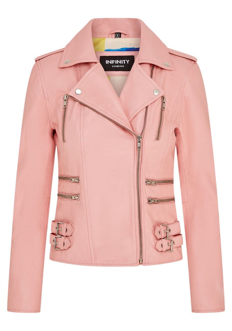 Womens Leather Brando Biker Jacket-Orlando