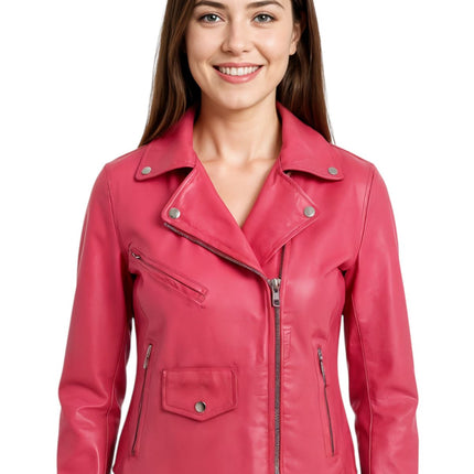Women's Classic Brando Biker Leather Jacket - Broome