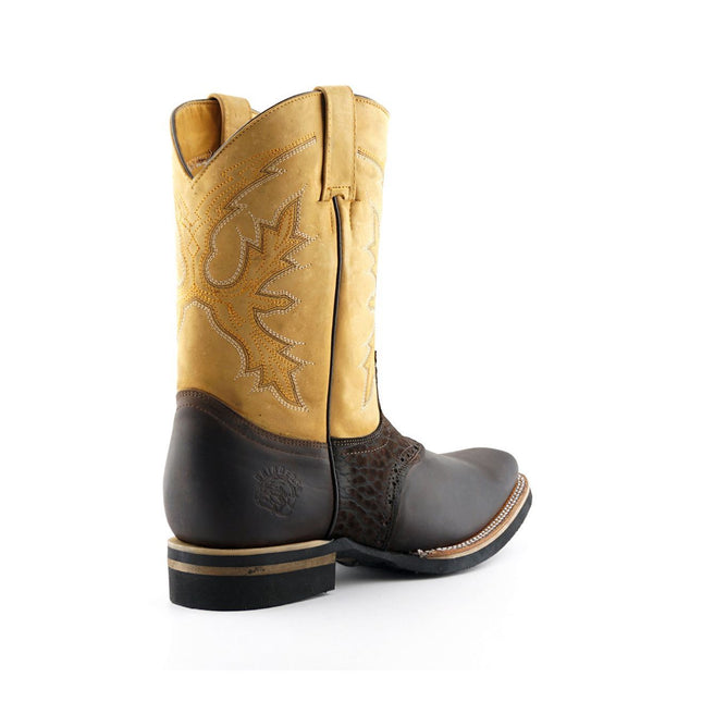 Grinders Tan Leather Cowboy Chelsea Boots - Frontier