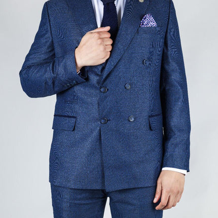 Men's Classic Blue Double Breasted 2-Piece Suit
